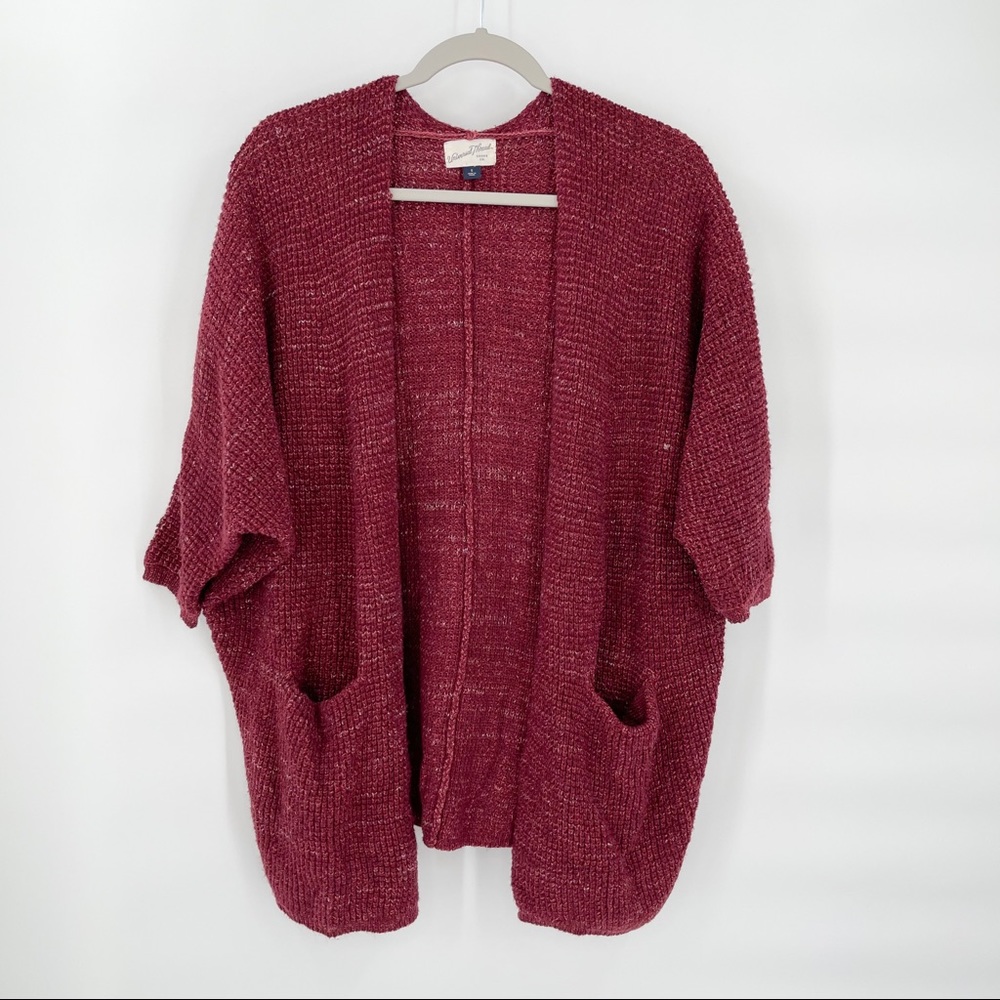 Universal Thread Oversized Maroon Open Front Knit Cardigan Women’s Size Small